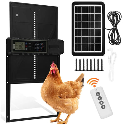 Porte Automatique de Poulailler Solaire Électrique Commande à Distance