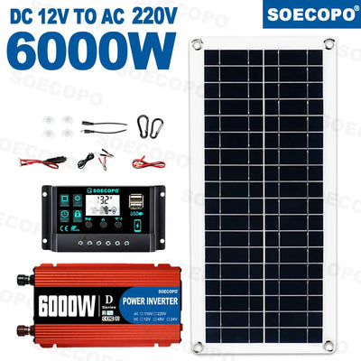 Kit Solaire Complet 6000W Onduleur Panneau 300W