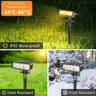 Spot Solaire Extérieur 2 Modes Étanche Éclairage Paysager Jardin