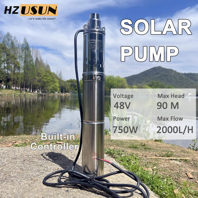 Pompe Solaire Submersible 48V 100 m à Vis MPPT Intégré