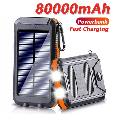 Power Bank Solaire 80000mAh Lampe LED Puissante