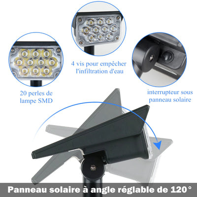 Applique Murale Solaire Multicolore Jardin Sentier IP65