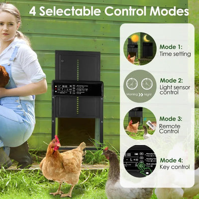 Porte Automatique de Poulailler Solaire Mécanisme de Levage pour Jardin