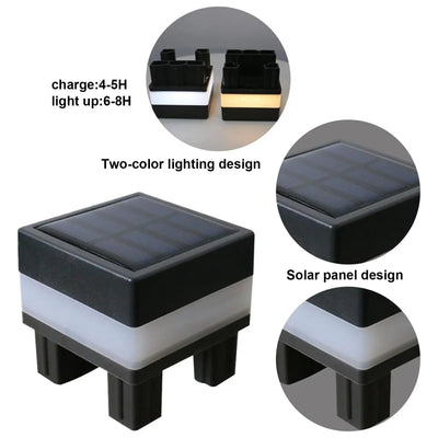 Lampe Solaire de Pilier Carrée pour Poteau et Terrasse
