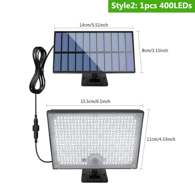 Lampe Solaire Extérieur 400 LED Détecteur Mouvement Télécommande IP65