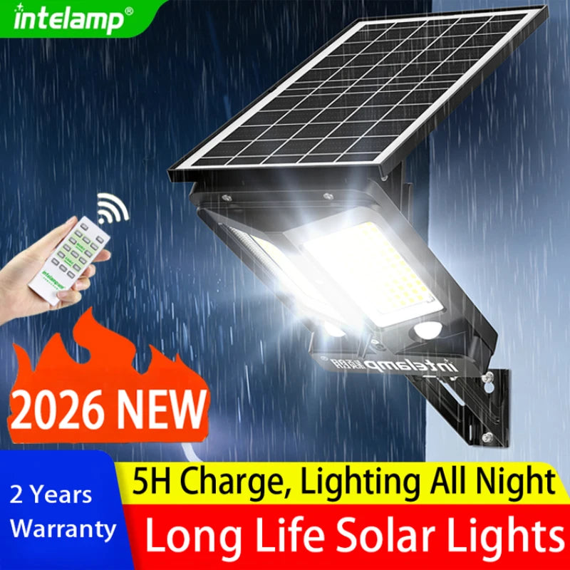 Lampe solaire de rue 3000LM 12500mAh double capteur de mouvement pour jardin