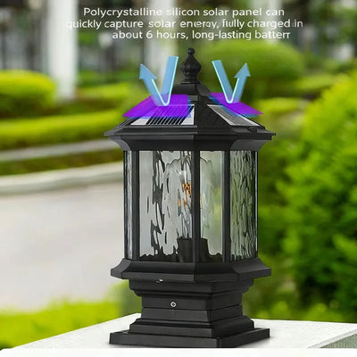 Borne Solaire de Pilier LED Aluminium Antique