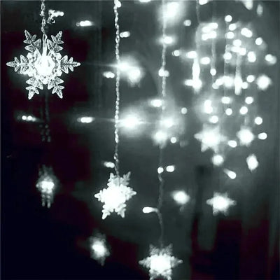 Rideau Lumineux Solaire Flocons et Glaçons LED Noël