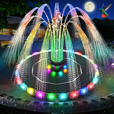 Fontaine Solaire 3,5 W avec LED Colorées pour Bain d'Oiseaux