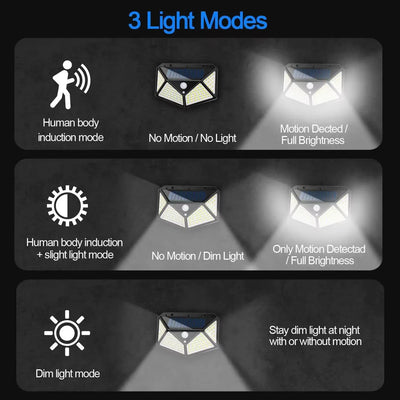 Lampe Solaire LED Multifonction Détecteur Mouvement Jardin