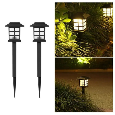 Lot de 2 Piquets Solaires Jardin Compacts Étanche IP65