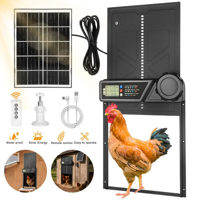 Porte Automatique de Poulailler Solaire LCD Poules et Canards