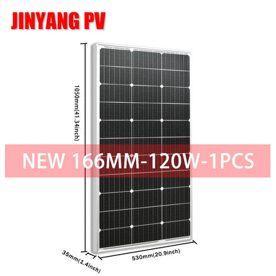 Panneau Solaire Rigide Verre Monocristallin 120W