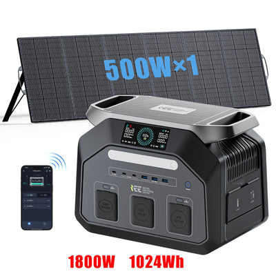 Station Électrique Portable Solaire IEE P1800 1800W 1024Wh