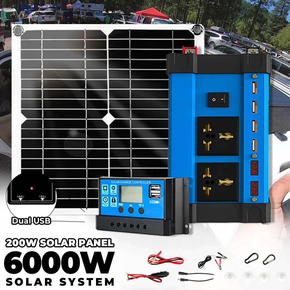 Kit Solaire 6000W Onduleur Contrôleur 100A