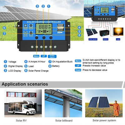 Panneau Solaire 12V Monocristallin avec Contrôleur