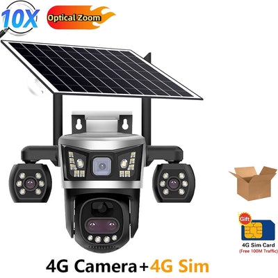 Camera Solaire 4G Exterieure Zoom 10x