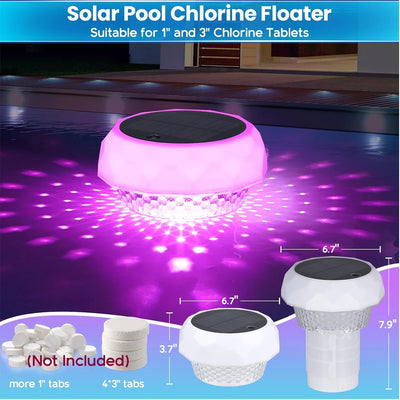 Lampe Solaire Flottante de Piscine LED RGB Étanche IP68