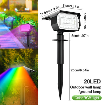 Projecteur Solaire LED Paysage 3 Modes Jardin Cour