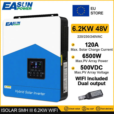 Onduleur Solaire Hybride 6,2 kW 48V MPPT