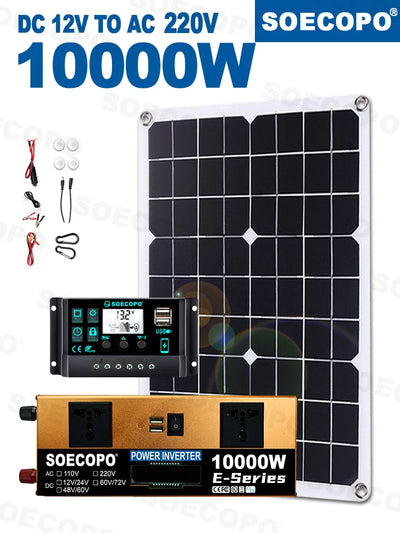 Kit Solaire Hors Réseau 10000W Onduleur Panneaux