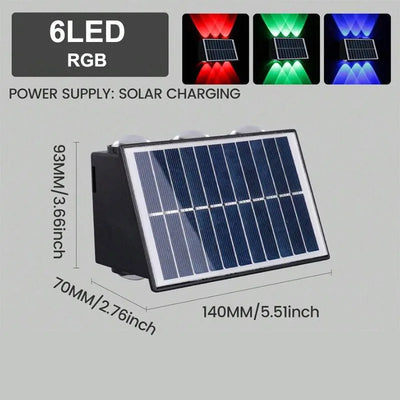 Dimensions de l'applique solaire murale LED RGB