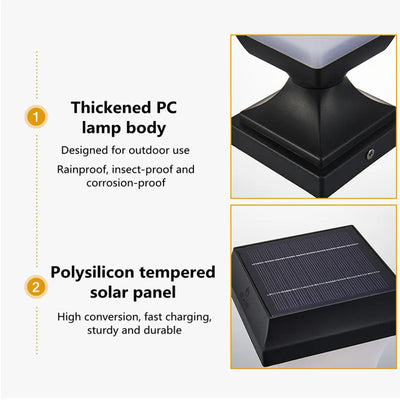 Lampe Solaire Carrée Extérieure Étanche Jardin - vue 6