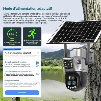 Caméra solaire 4K avec zoom optique 10X