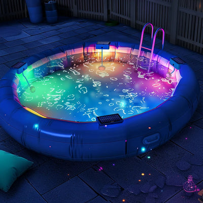 Lampe Solaire Piscine Submersible RGB IP68 avec Télécommande