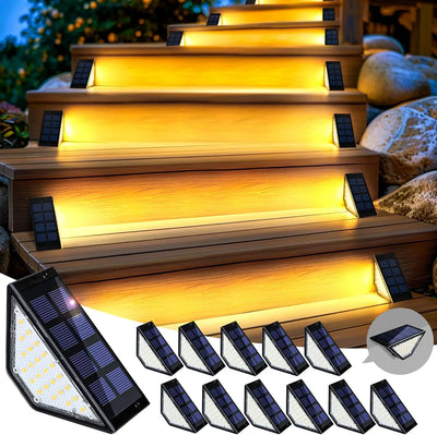 Lampes Solaires d'Escalier 24 LED Porche et Porte d'Entrée, Pack Imperméable