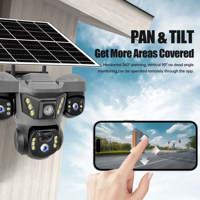 Caméra Solaire 4G Extérieure Triple Objectif - vue 2