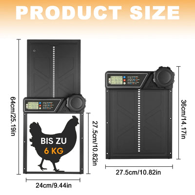 Porte Automatique de Poulailler Solaire LCD Poules et Canards