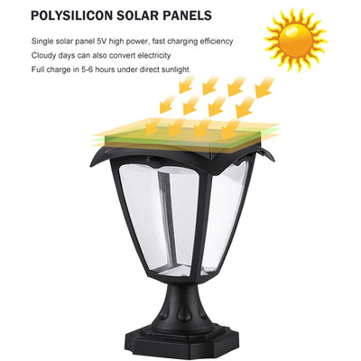 Borne Solaire de Pilier LED Étanche Jardin