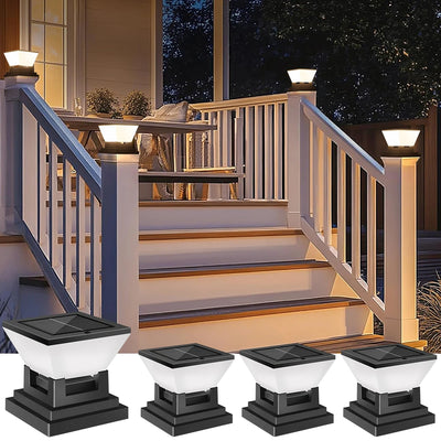 Lampe Solaire Pilier Portail Chapeau de Poteau 3 Tailles