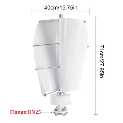 Éolienne Verticale 100W 2 Pales Faible Bruit pour Maison