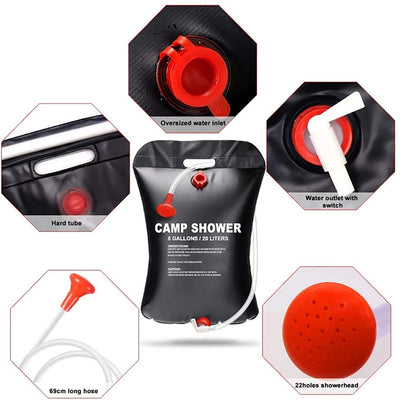 Sac de Douche Solaire 20L 40L pour Camping