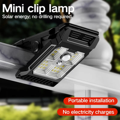 Lampe Solaire Jardin Détecteur Mouvement Clip Pelouse