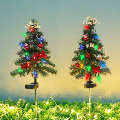 Lampe Solaire Arbre de Noël LED pour Pelouse et Allée