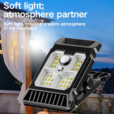 Lampe Solaire Jardin Détecteur Mouvement Clip Pelouse