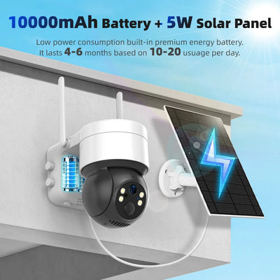Caméra Solaire de Surveillance WiFi 4G PTZ Extérieure - vue 2