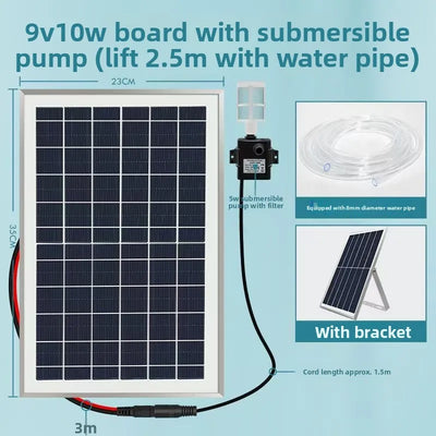 Fontaine Solaire 10 W pour Filtration de Bassin Extérieur