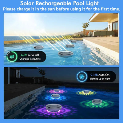 Lampe Solaire Piscine Flottante LED RGB avec Télécommande IP67