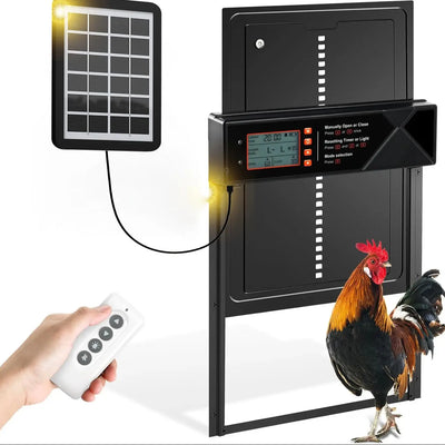 Porte Automatique de Poulailler Solaire Extra Large, Recharge USB-C