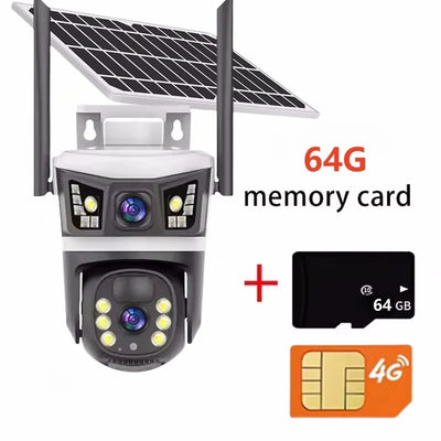 Caméra Solaire 4G Double Objectif 6K Extérieure