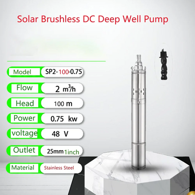 Pompe Solaire Puits Profond 750W 48V 60V 72V Inox MPPT