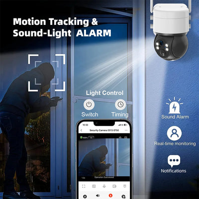 Caméra Solaire de Surveillance WiFi 4G PTZ Extérieure - vue 3