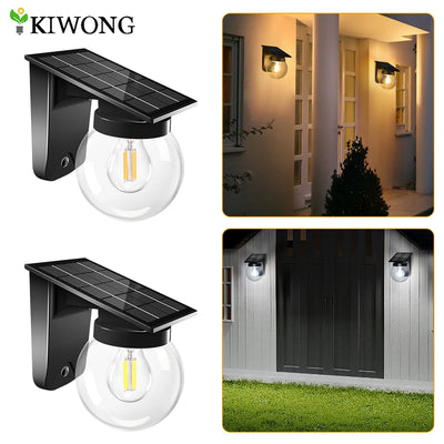 Applique Murale Solaire Ampoule E27 Amovible IP65 Jardin