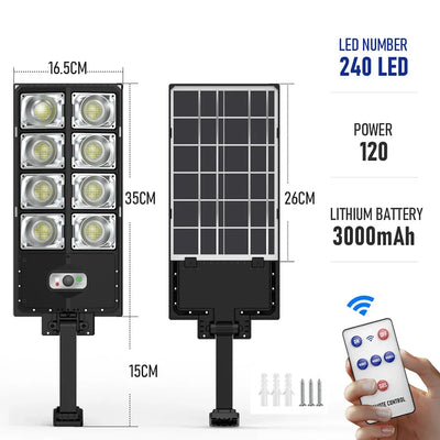 Réverbère Solaire LED Multi-Têtes Capteur Mouvement