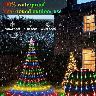 Guirlande Solaire Étoiles LED Décoration de Noël Extérieur
