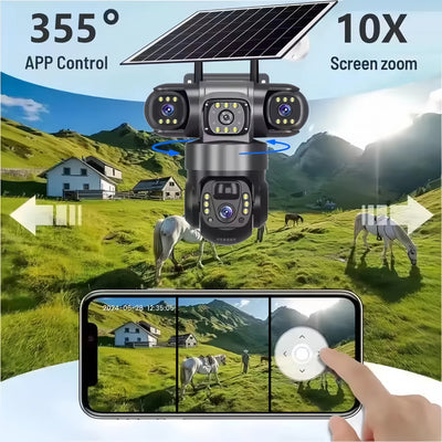 Caméra Solaire 4G PTZ Triple Objectif Détection Humaine - vue 7